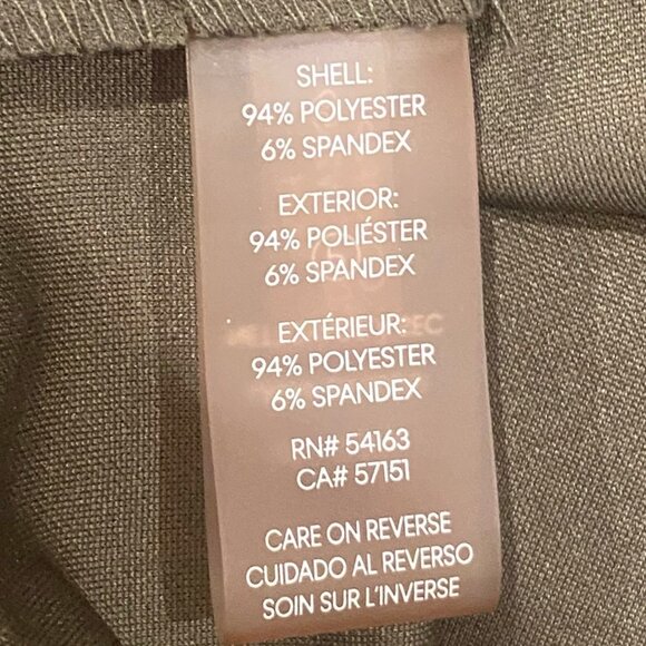 CALVIN KLEIN Bow-Shoulder Tie Sleeveless Olive Green Slit Stretch Dress sz 2 - Picture 6 of 9